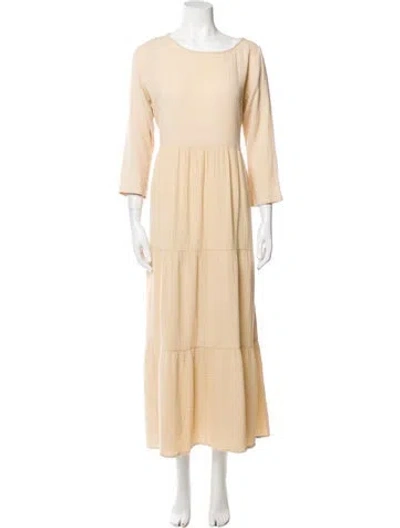 Pre-owned Rachel Pally Crew Neck Long Dress In Neutral