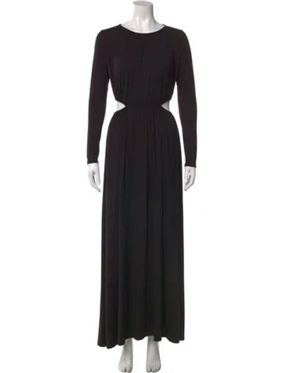 Pre-owned Rachel Pally Crew Neck Long Dress W/ Tags In Black