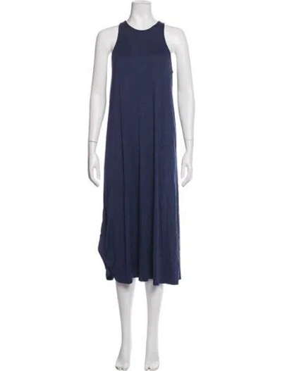 Pre-owned Rachel Pally Crew Neck Long Dress W/ Tags In Blue