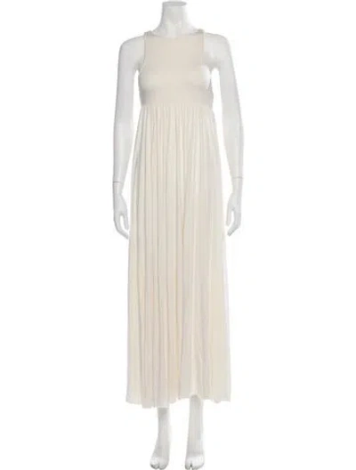 Pre-owned Rachel Pally Crew Neck Long Dress In White