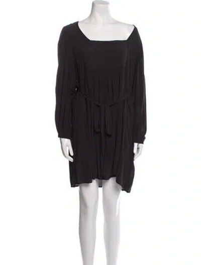 Pre-owned Rachel Pally Crew Neck Mini Dress In Black