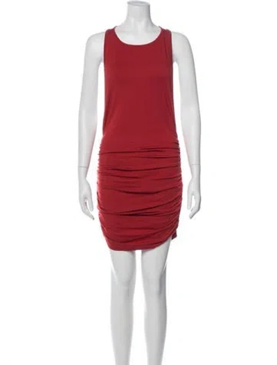 Pre-owned Rachel Pally Crew Neck Mini Dress In Red