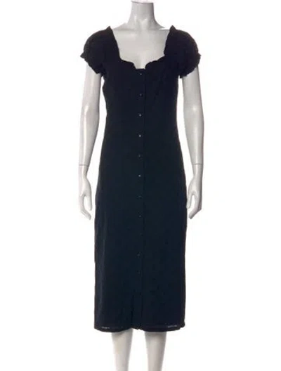 Pre-owned Rachel Pally Eyelet Midi Length Dress W/ Tags In Black