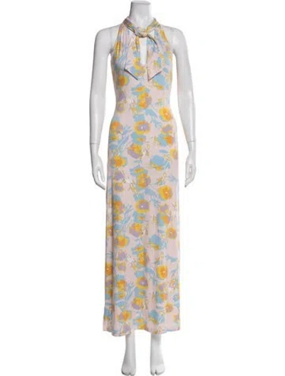 Pre-owned Rachel Pally Floral Print Long Dress In Multi