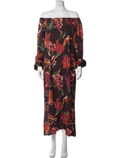 Pre-owned Rachel Pally Floral Print Long Dress In Multi