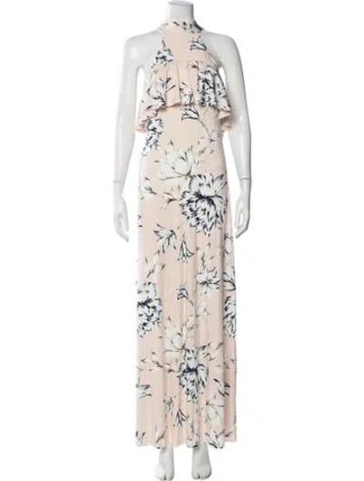 Pre-owned Rachel Pally Floral Print Long Dress W/ Tags In Pink