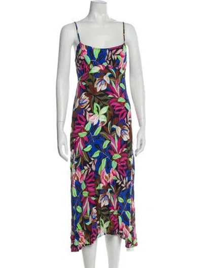 Pre-owned Rachel Pally Floral Print Midi Length Dress In Multi