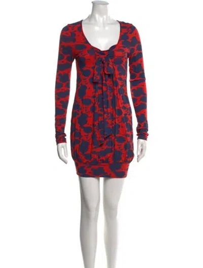 Pre-owned Rachel Pally Graphic Print Mini Dress In Red