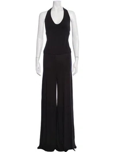 Pre-owned Rachel Pally Halterneck Jumpsuit In Black