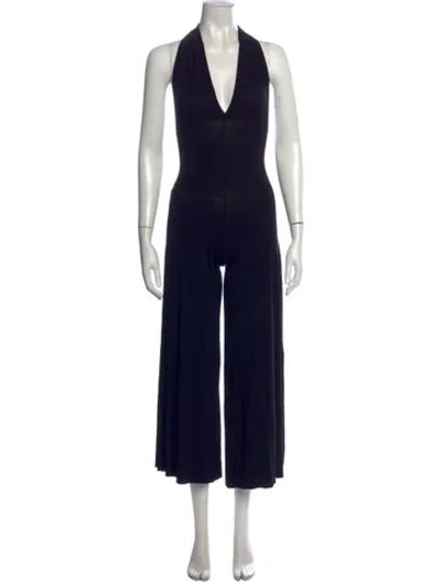 Pre-owned Rachel Pally Halterneck Jumpsuit In Black