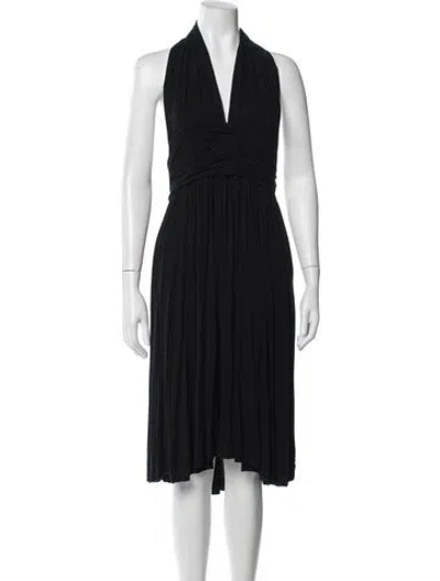 Pre-owned Rachel Pally Halterneck Midi Length Dress In Black