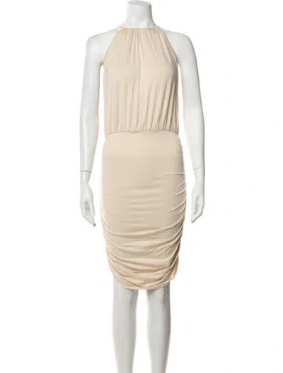 Pre-owned Rachel Pally Halterneck Mini Dress In Neutrals