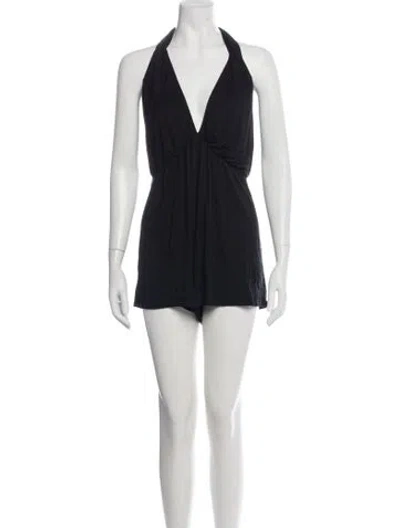 Pre-owned Rachel Pally Halterneck Romper In Black