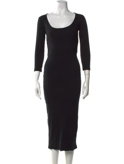 Pre-owned Rachel Pally Hemp Midi Length Dress In Black