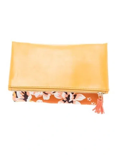Pre-owned Rachel Pally Leather Clutch In Orange