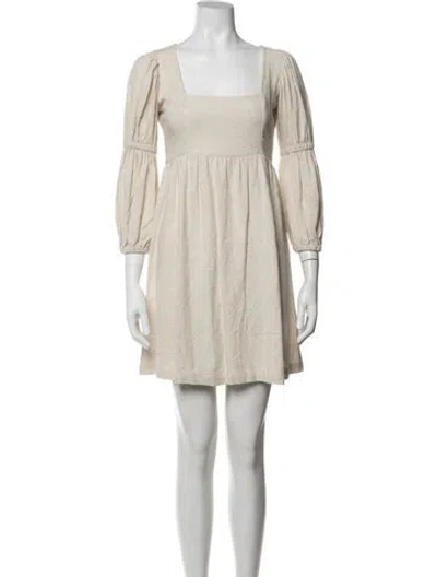 Pre-owned Rachel Pally Linen Mini Dress In Neutral