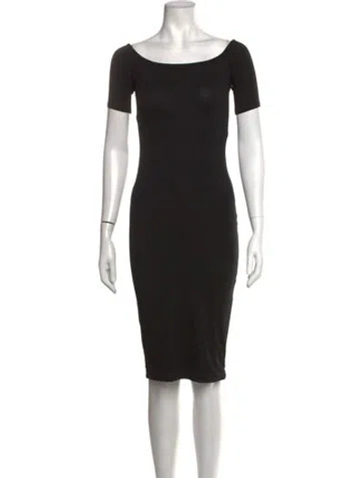 Pre-owned Rachel Pally Off-the-shoulder Knee-length Dress In Black