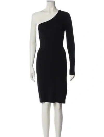 Pre-owned Rachel Pally One-shoulder Knee-length Dress In Blue