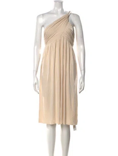 Pre-owned Rachel Pally One-shoulder Midi Length Dress In Neutral