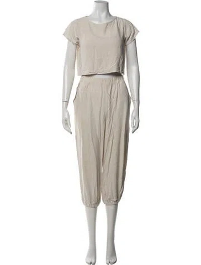 Pre-owned Rachel Pally Pant Set In Neutrals