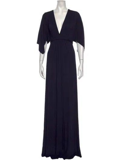 Pre-owned Rachel Pally Plunge Neckline Long Dress In Blue