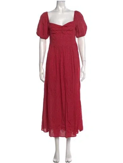 Pre-owned Rachel Pally Polka Dot Print Long Dress In Red