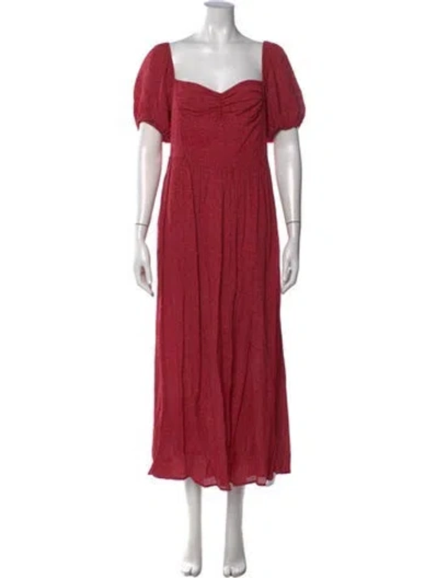 Pre-owned Rachel Pally Polka Dot Print Long Dress In Red