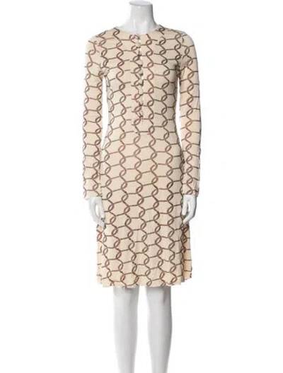 Pre-owned Rachel Pally Printed Knee-length Dress In Neutrals
