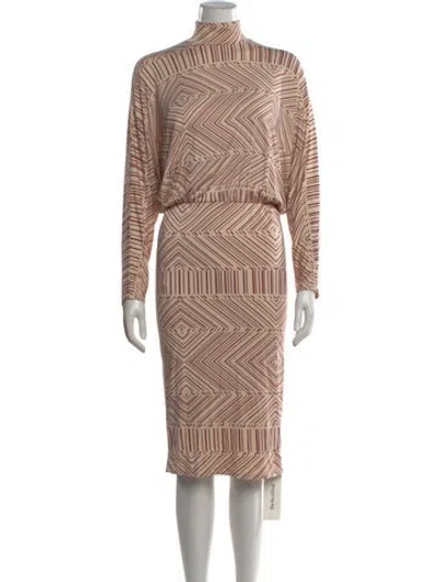 Pre-owned Rachel Pally Printed Knee-length Dress In Neutrals