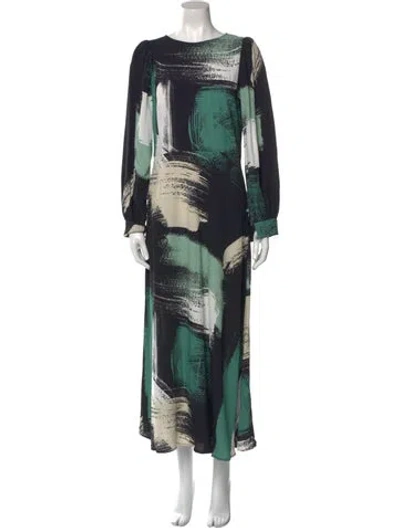 Pre-owned Rachel Pally Printed Long Dress In Black