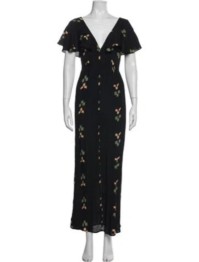 Pre-owned Rachel Pally Printed Long Dress In Blue