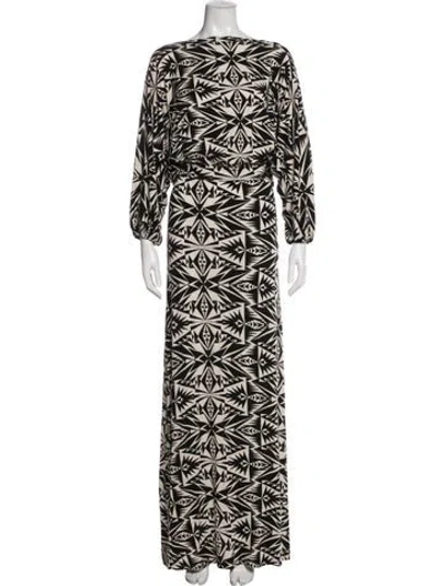 Pre-owned Rachel Pally Printed Long Dress In Neutral