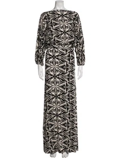 Pre-owned Rachel Pally Printed Long Dress In Neutrals