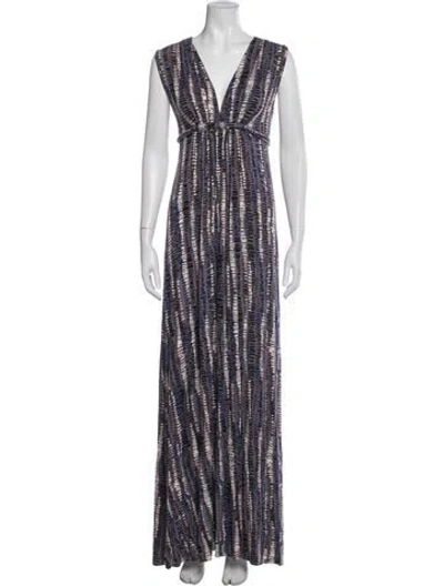 Pre-owned Rachel Pally Printed Long Dress In Purple