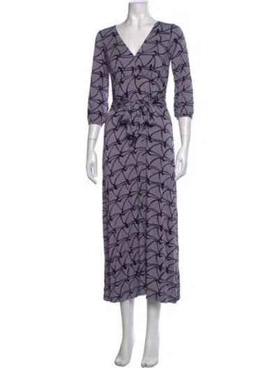 Pre-owned Rachel Pally Printed Long Dress In Purple