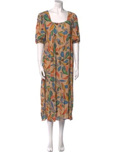 Pre-owned Rachel Pally Printed Midi Length Dress W/ Tags In Neutral