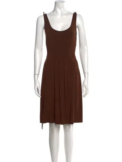 Pre-owned Rachel Pally Scoop Neck Knee-length Dress In Brown