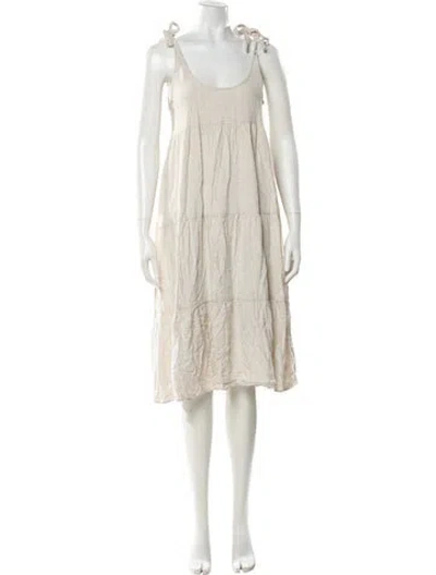 Pre-owned Rachel Pally Scoop Neck Knee-length Dress In Neutral