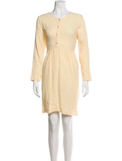 Pre-owned Rachel Pally Scoop Neck Knee-length Dress In Yellow