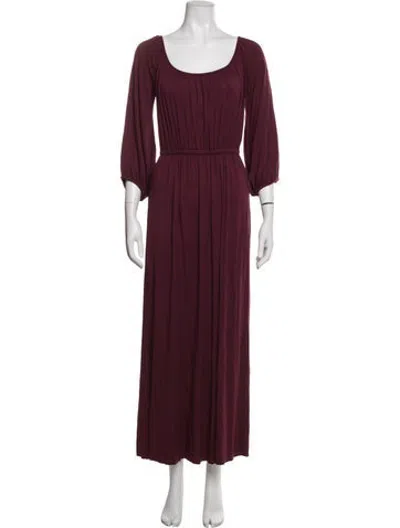 Pre-owned Rachel Pally Scoop Neck Long Dress In Burgundy