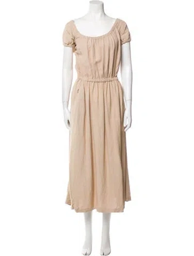 Pre-owned Rachel Pally Scoop Neck Long Dress In Neutral