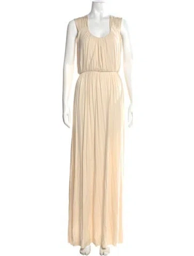 Pre-owned Rachel Pally Scoop Neck Long Dress In Neutral
