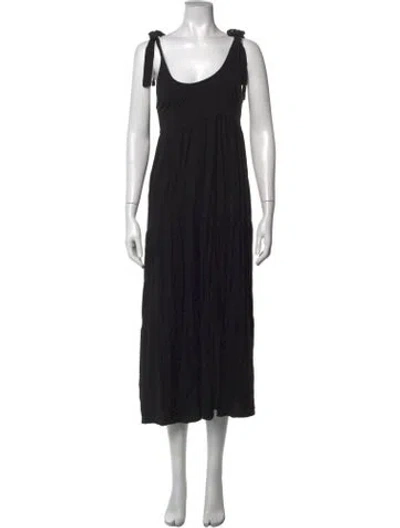 Pre-owned Rachel Pally Scoop Neck Midi Length Dress In Black