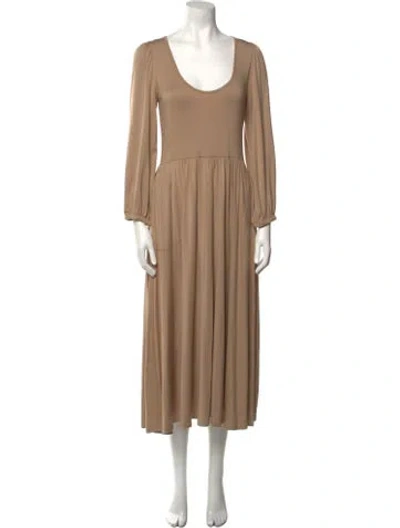 Pre-owned Rachel Pally Scoop Neck Midi Length Dress In Neutral