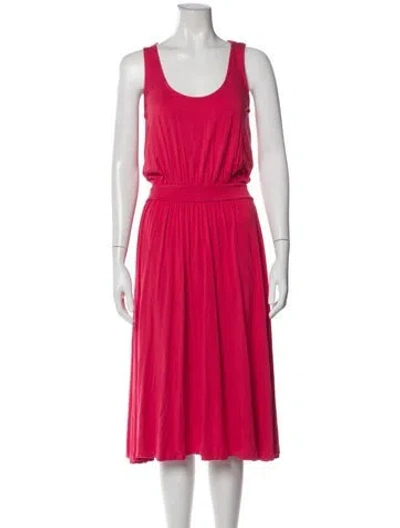 Pre-owned Rachel Pally Scoop Neck Midi Length Dress In Red