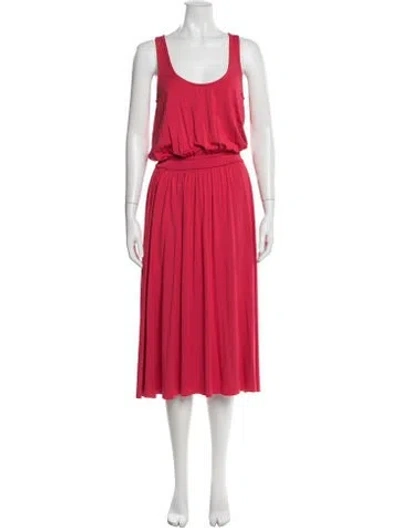 Pre-owned Rachel Pally Scoop Neck Midi Length Dress In Red