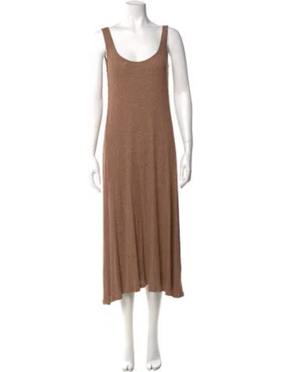 Pre-owned Rachel Pally Scoop Neck Midi Length Dress W/ Tags In Brown