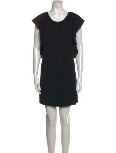 Pre-owned Rachel Pally Scoop Neck Mini Dress In Black