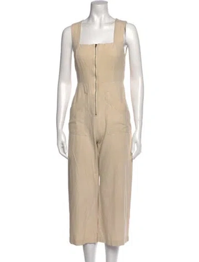 Pre-owned Rachel Pally Square Neckline Jumpsuit In Neutral