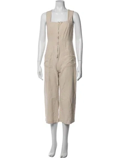 Pre-owned Rachel Pally Square Neckline Jumpsuit In Neutrals